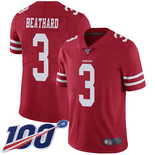 San Francisco 49ers Limited Red Men C. J. Beathard Home NFL Jersey #3 100th Season Vapor Untouchable->san francisco 49ers->NFL Jersey